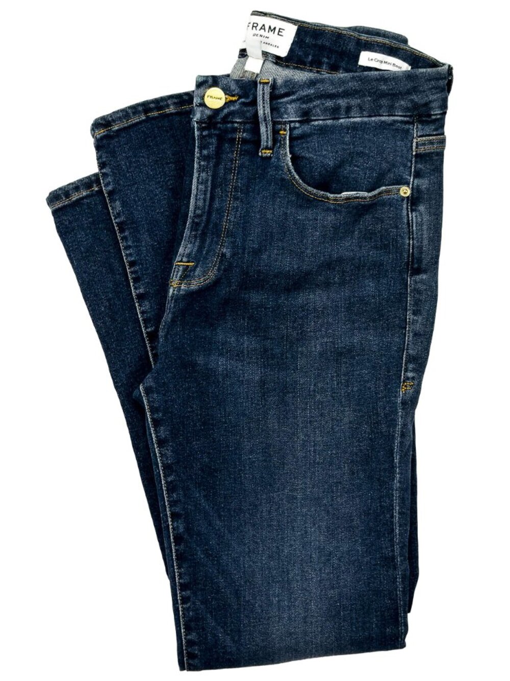 FRAME Le Crop Mini Boot Jeans 28 Kinlock Dark Blue Wash LCMB665 - Picture 12 of 13